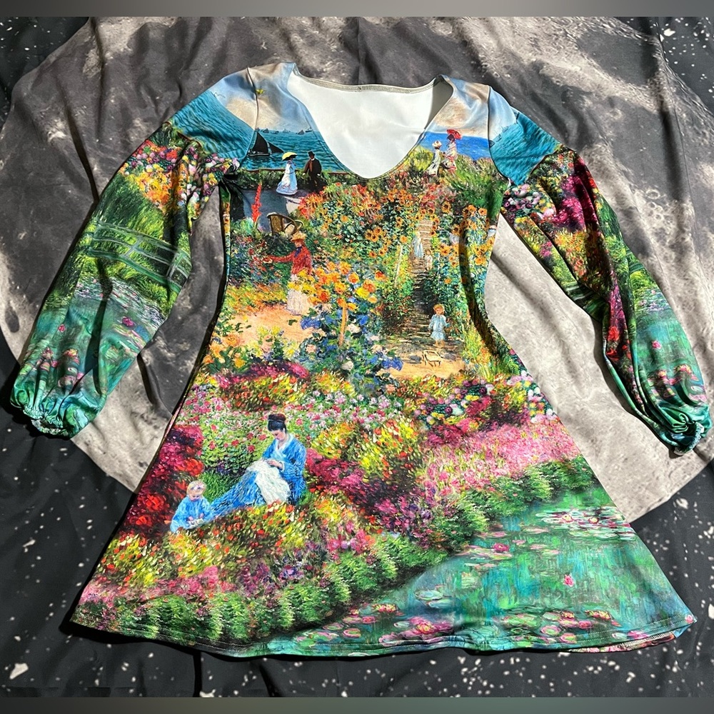 Blackmilk Montage Monet Scoop Bishop Dress